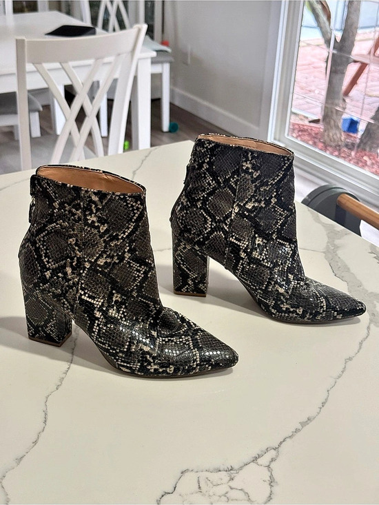 Steve Madden Shoes - Steve Madden Women's Retrograde snake-print block-heel ankle booties size 9.5
